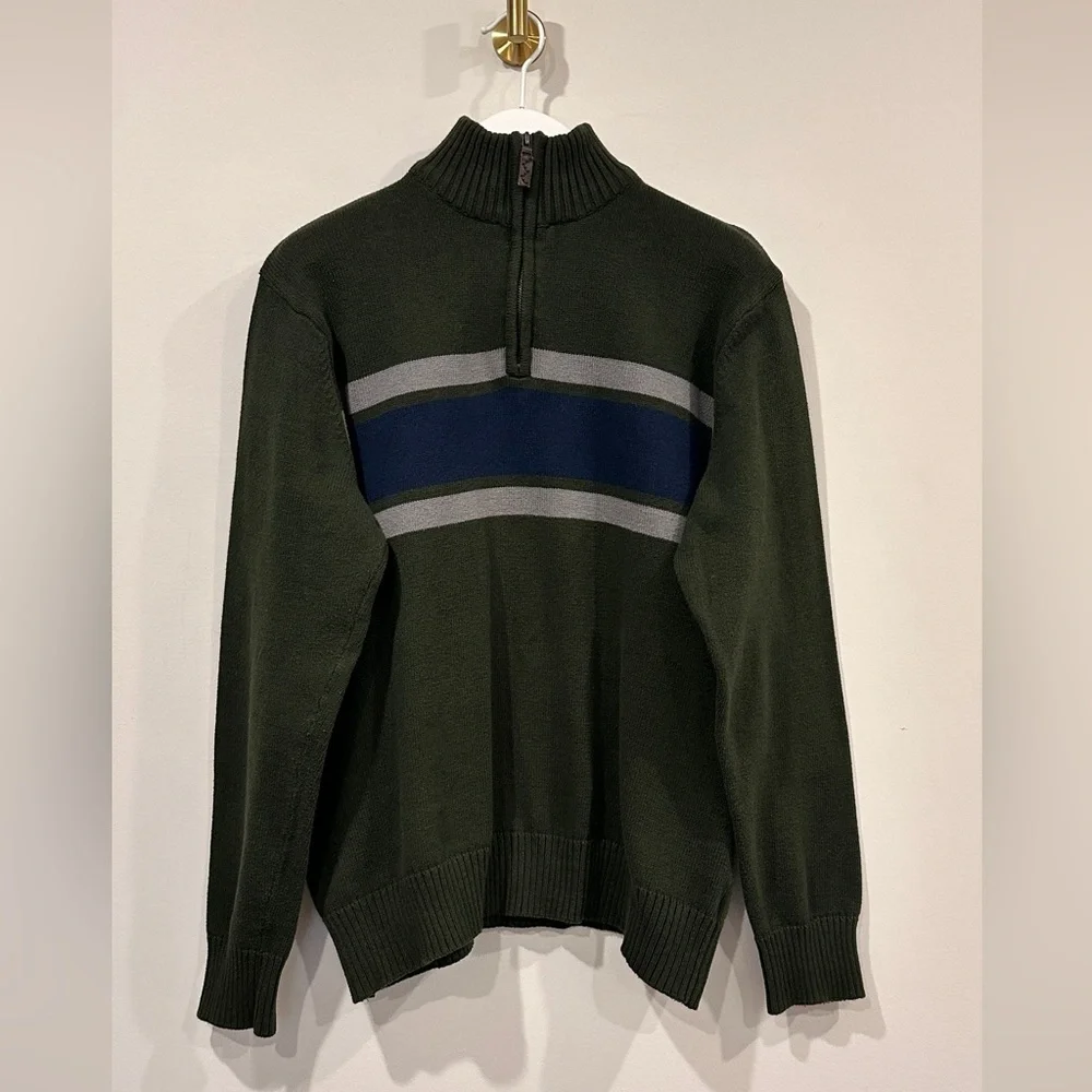 Vintage Eddie Bauer 100% Cotton Quarter Zip Knit Sweater Size XL
